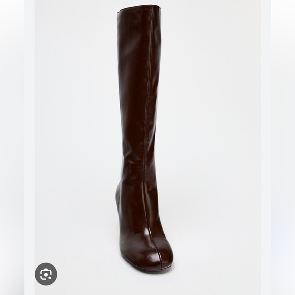 Zara NWT burgundy high heel boots 2015/510 - Picture 3 of 6